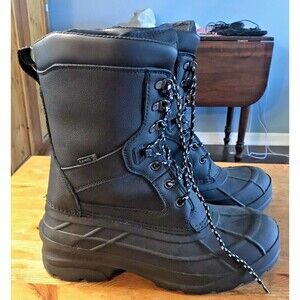Kamik Nationpro Boots Black Winter Snow Mens 10 Thinsulate Insulation 87319